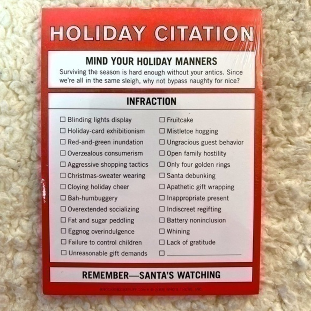 Knock Knock "Holiday Citation" Nifty Notes Notepad